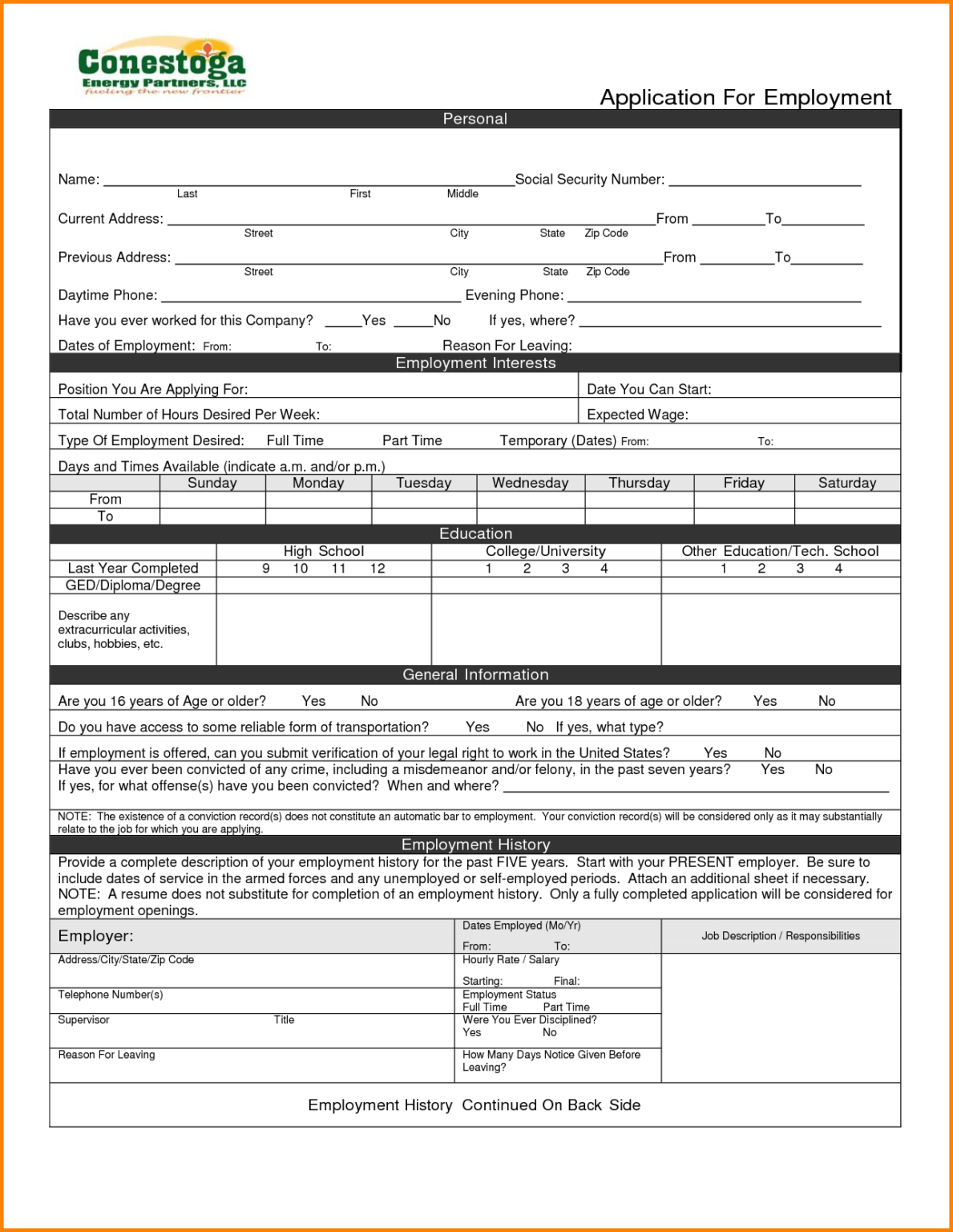 7+ Employment Application Template Word Memo Templates with