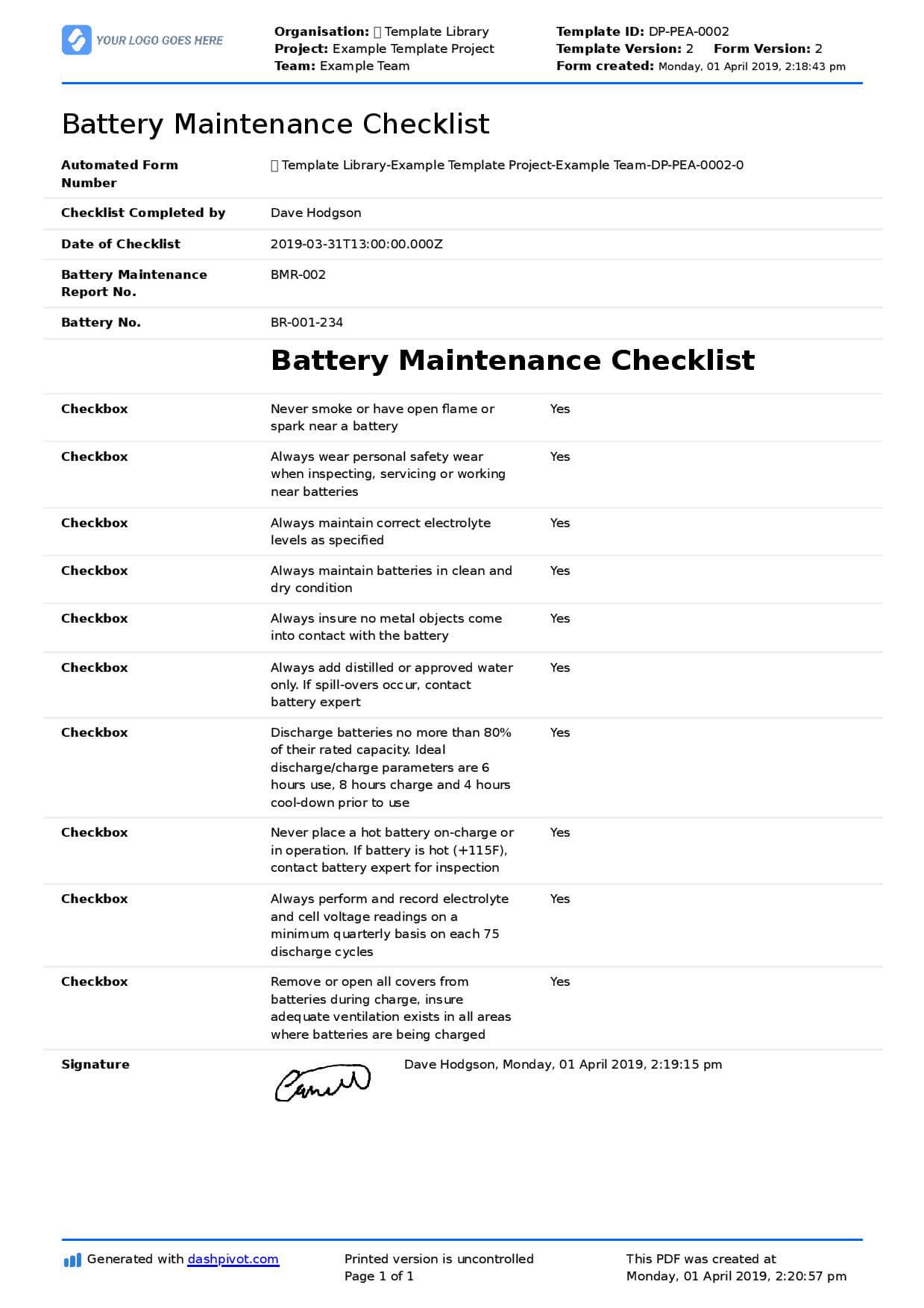 7Bf Computer Maintenance Checklist Template | Wiring Library Intended For Computer Maintenance Report Template