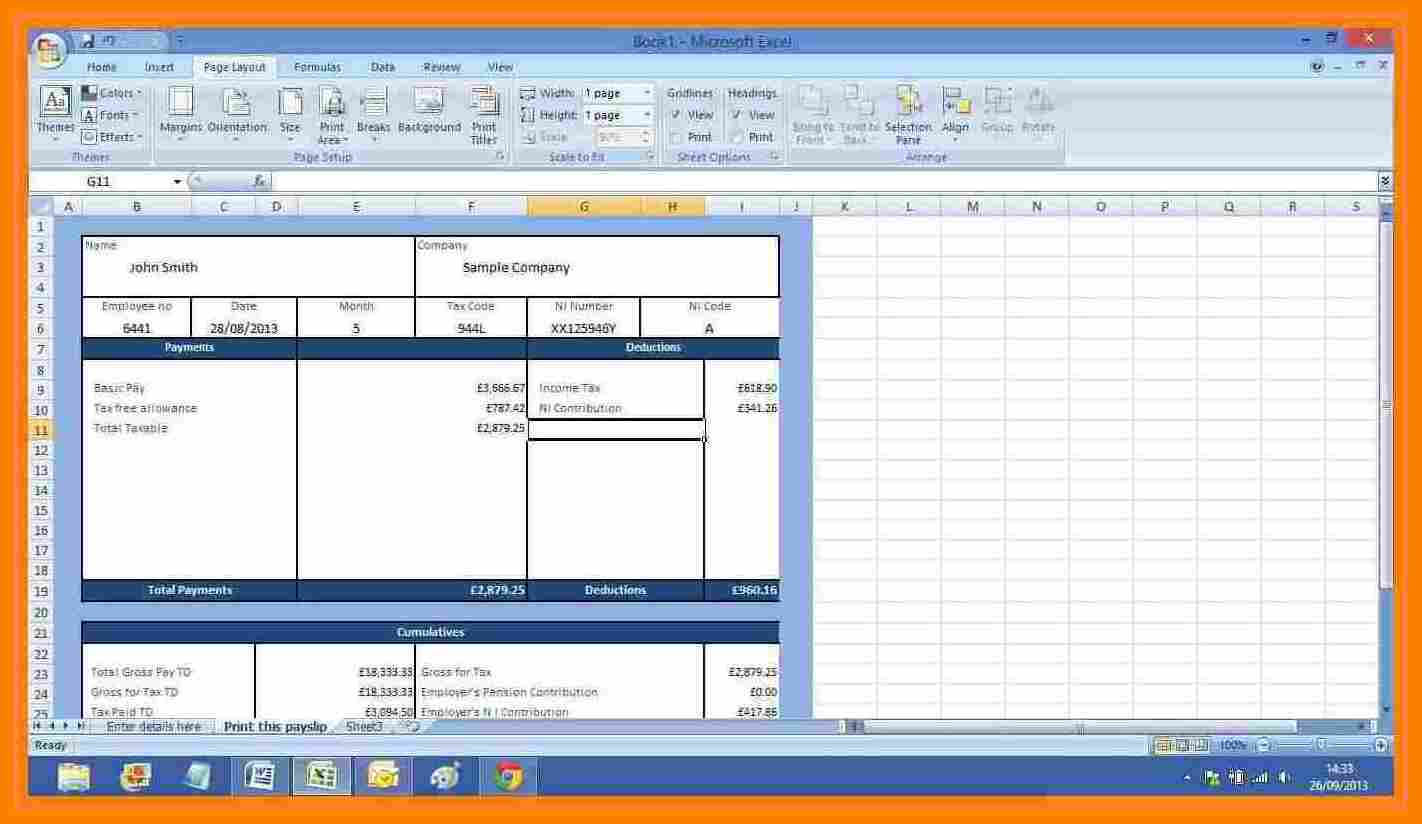 8+ Free Salary Payslip Template Excel | Shrewd Investment Pertaining To Blank Payslip Template