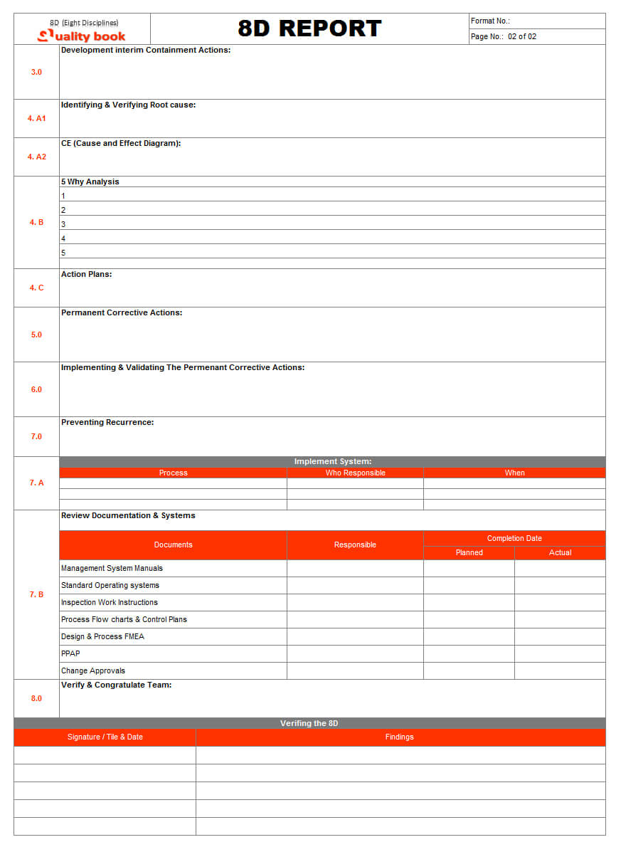 8D (Eight Disciplines) - The Problem Solving Tool Intended For 8D Report Template Xls