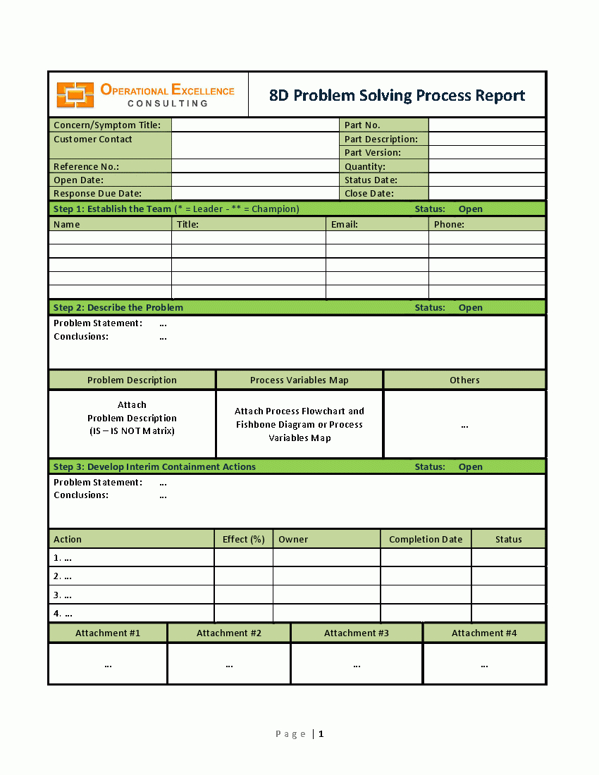 8D Problem Solving Process Report Template (Word) – Flevypro Pertaining To 8D Report Template