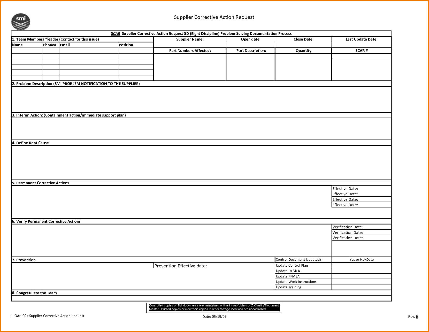 8D Report 2 Rt Template Pdf Excel Download Free Doc Examples For 8D Report Format Template