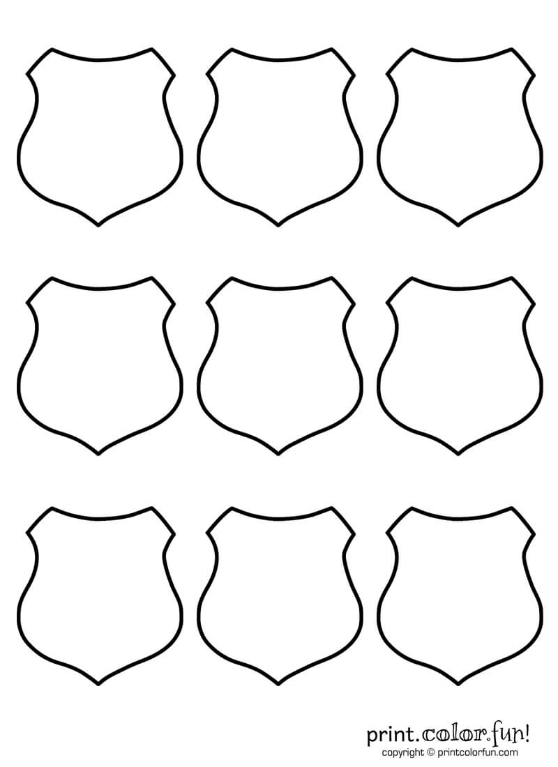 9 Blank Shields Coloring Page – Print. Color. Fun! With Regard To Blank Shield Template Printable