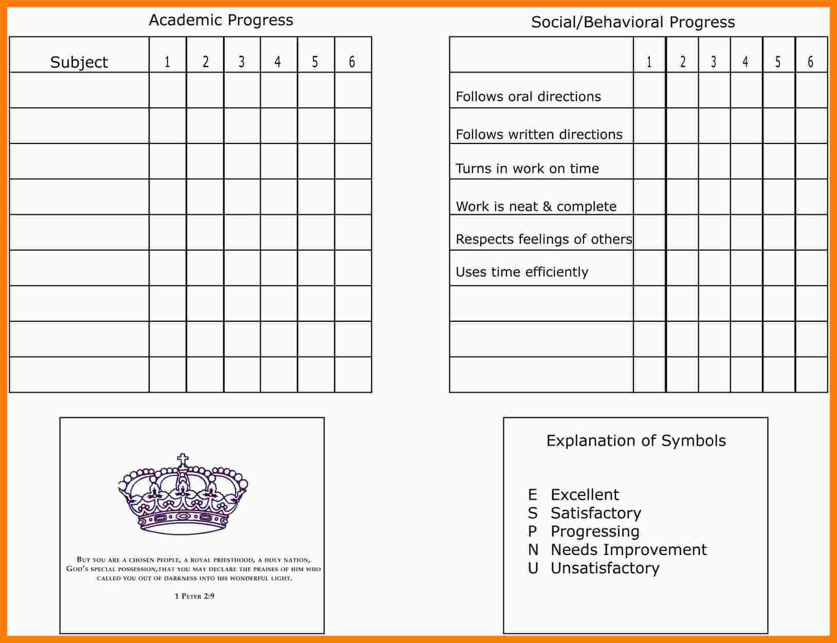 9+ Free School Report Templates | Marlows Jewellers In Blank Report Card Template