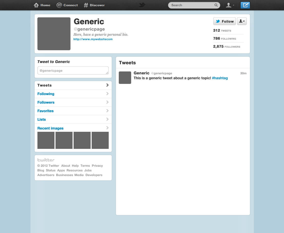 Blank Twitter Profile Template - Best Sample Template