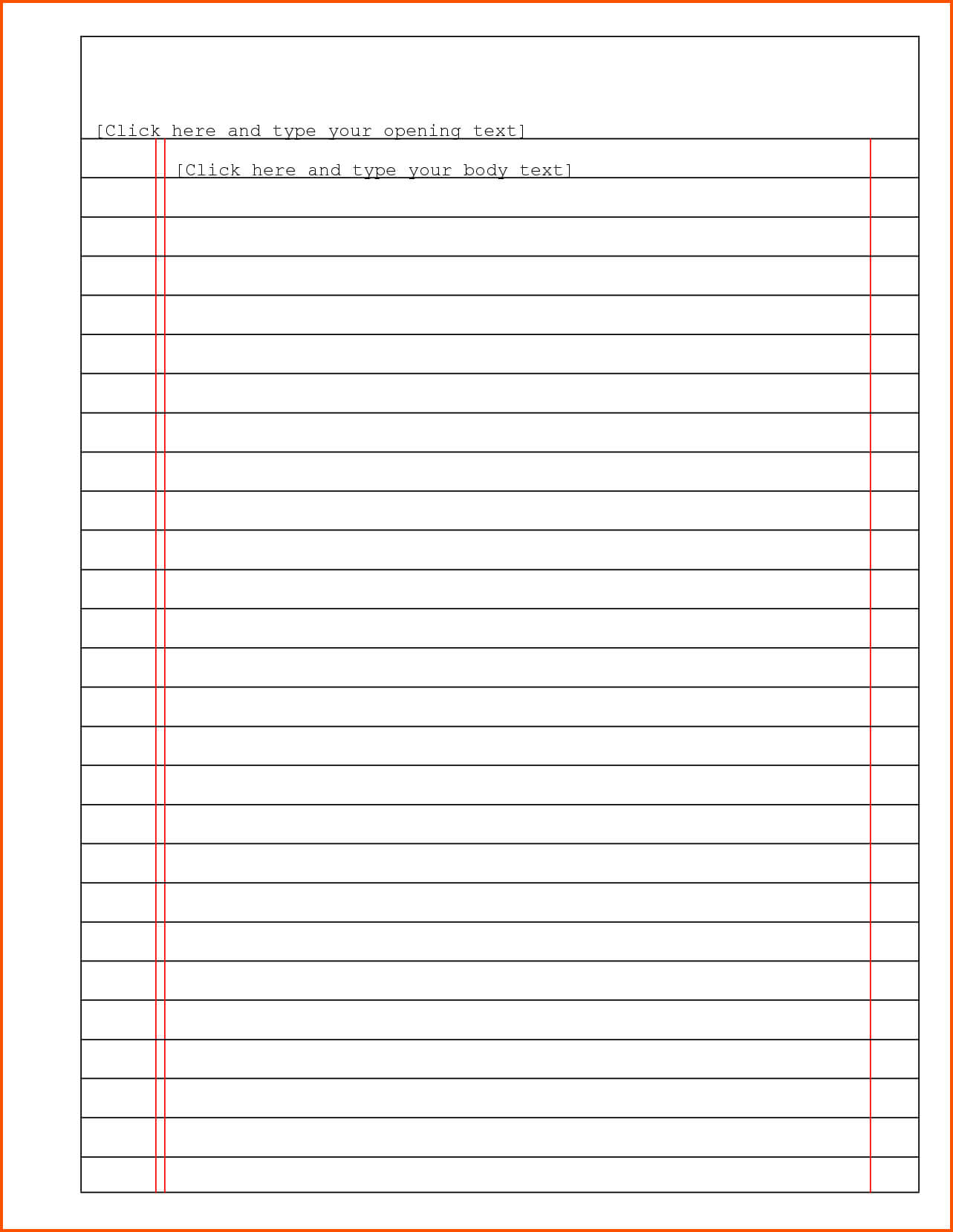 9+ Lined Paper Template Word | Survey Template Words Within Microsoft Word Lined Paper Template