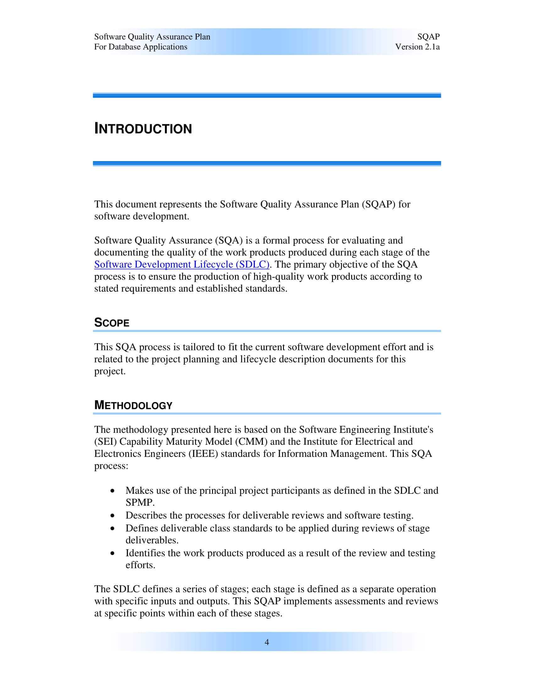 9+ Software Quality Assurance Plan Examples – Pdf | Examples Inside Software Quality Assurance Report Template