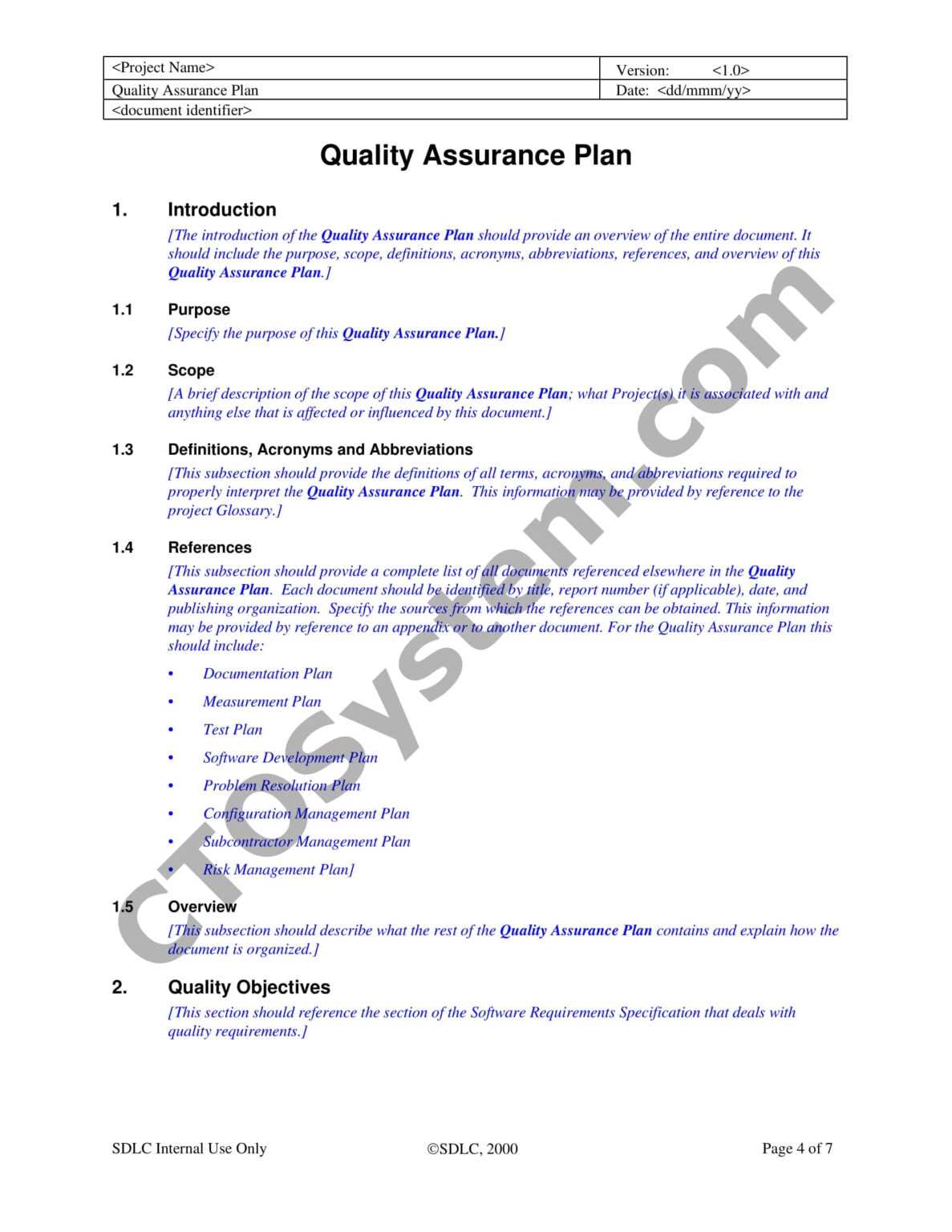 9+ Software Quality Assurance Plan Examples – Pdf | Examples Throughout ...