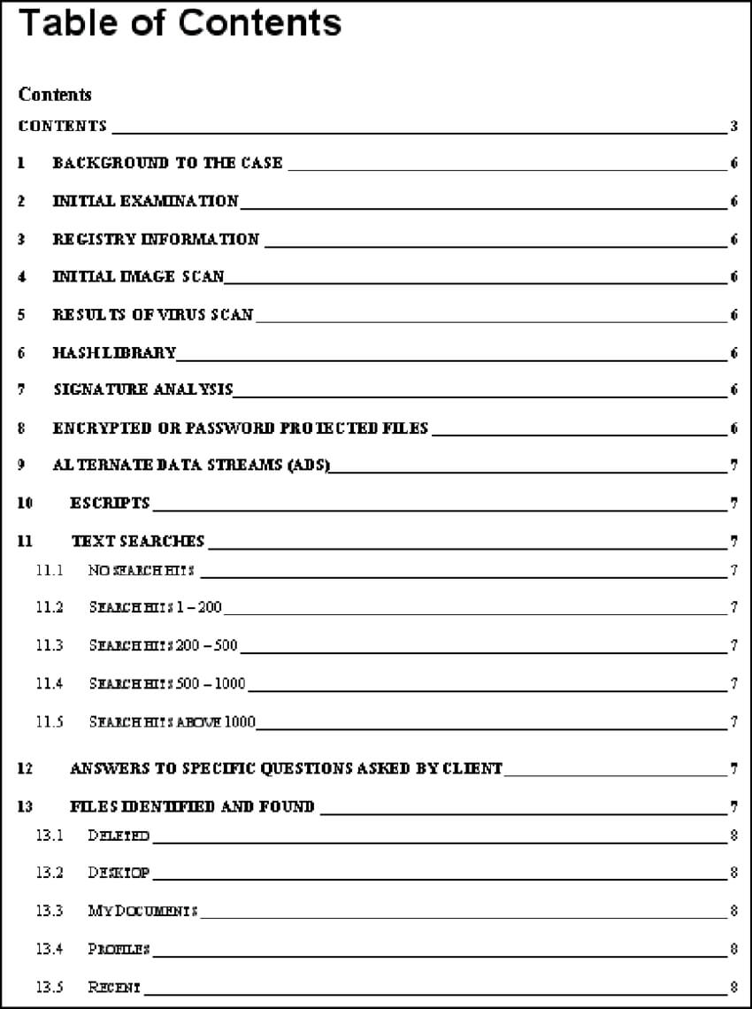 A Digital Forensic Report Format 44 | Download Scientific Throughout Forensic Report Template