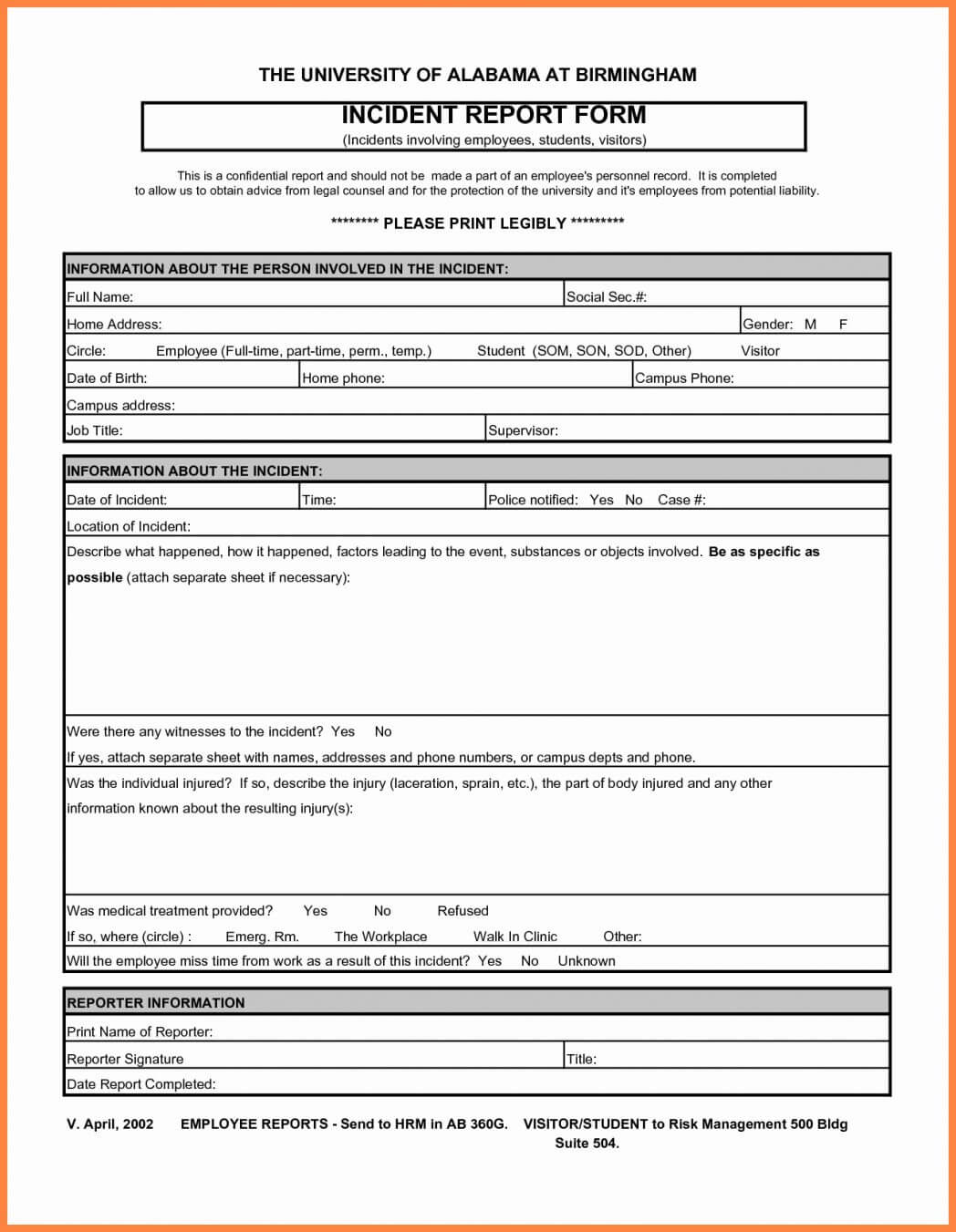 Accident Report Template Examples South Frica Form Example Throughout Hse Report Template