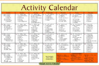 Activity Calendar Template – Printable Week Calendar intended for Blank Activity Calendar Template
