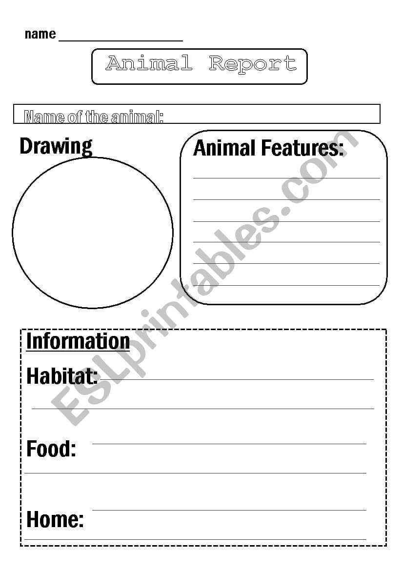 Animal Report Template - Esl Worksheetflora.m123 Intended For Animal Report Template