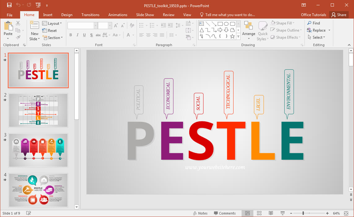 Animated Pestle Analysis Presentation Template For Powerpoint With Pestel Analysis Template Word