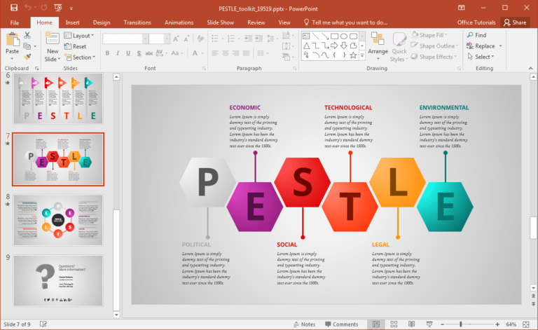 Animated Pestle Analysis Presentation Template For Powerpoint Within 