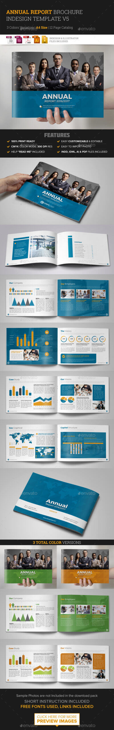 Annual Report Template Indesign Graphics, Designs & Templates With Regard To Free Annual Report Template Indesign