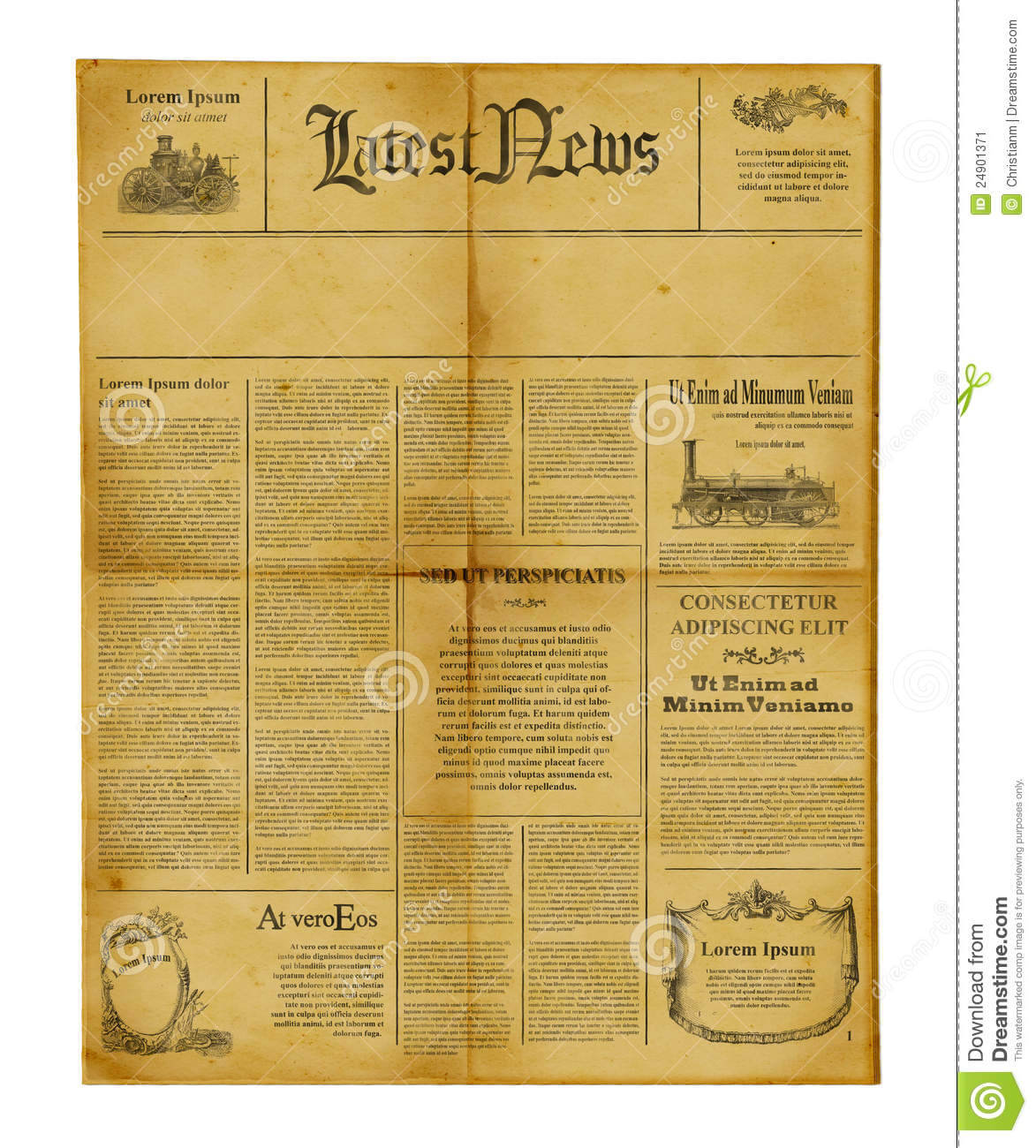 Antique Newspaper Template Stock Image. Image Of Information Inside Old Blank Newspaper Template
