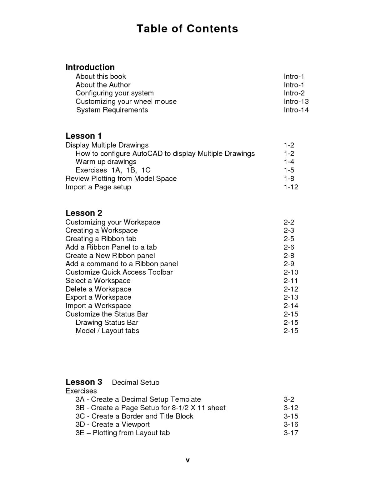 table of content for dissertation