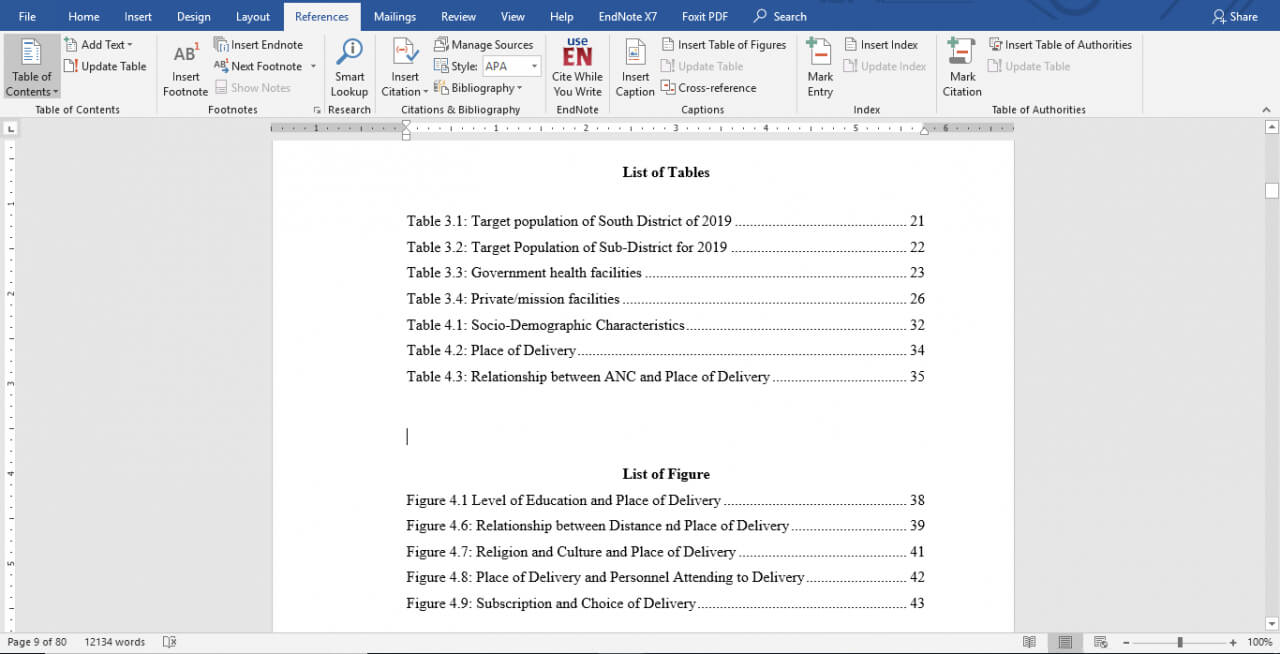 Apa Format Table Of Contents Word 6Th Template Style Owl Inside Apa Table Template Word