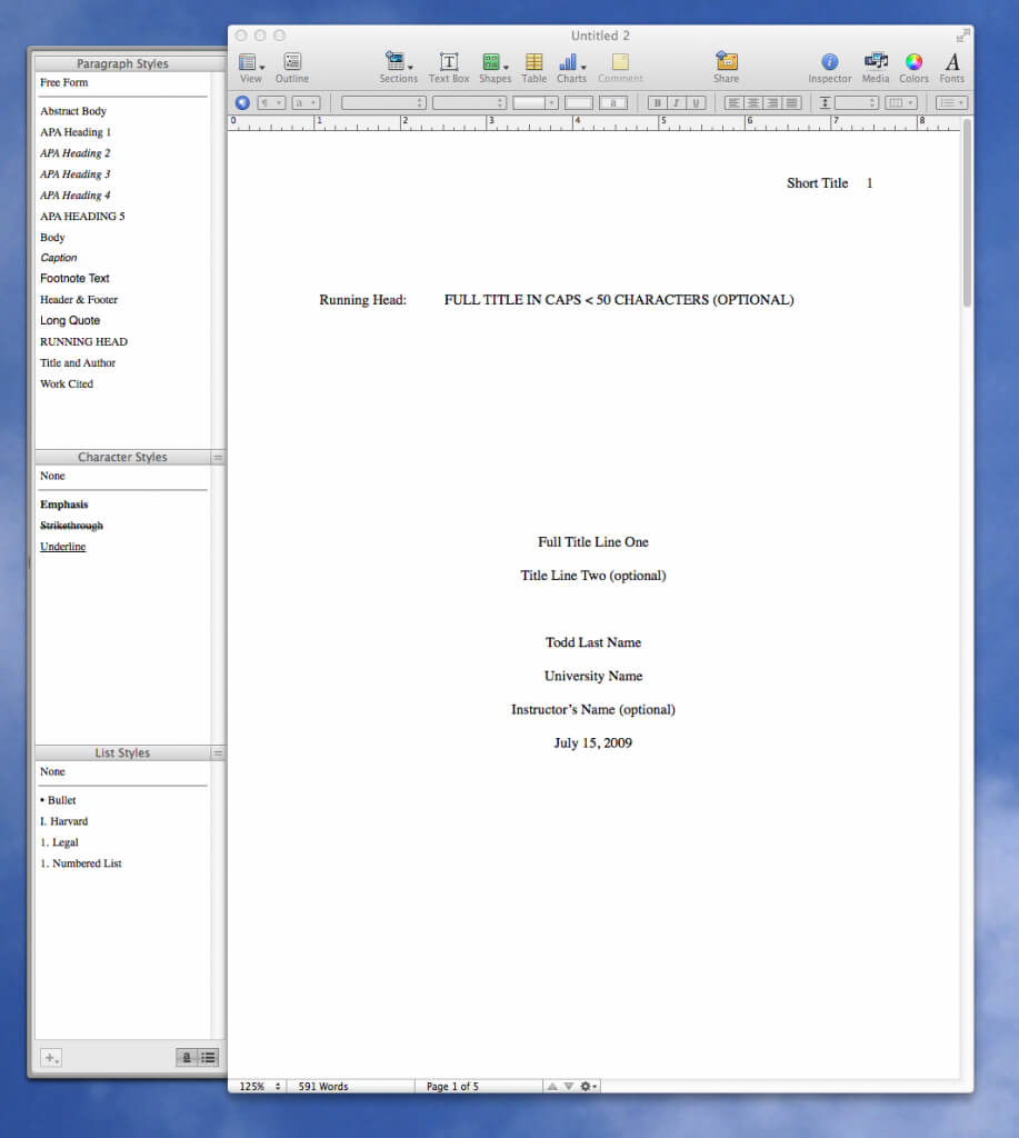 Apple Still Doesn't Have An Apa Template For Pages? – I Inside Apa Format Template Word 2013