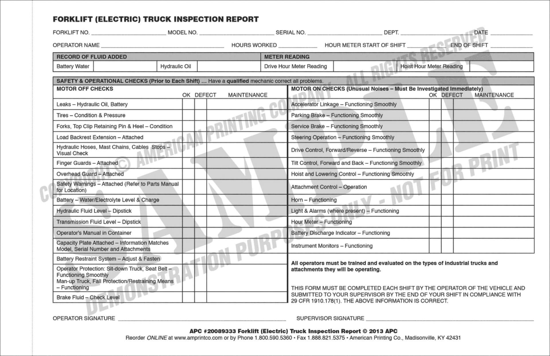 Archaicawful Daily Vehicle Inspection Report Template Ideas Intended For Daily Inspection Report Template