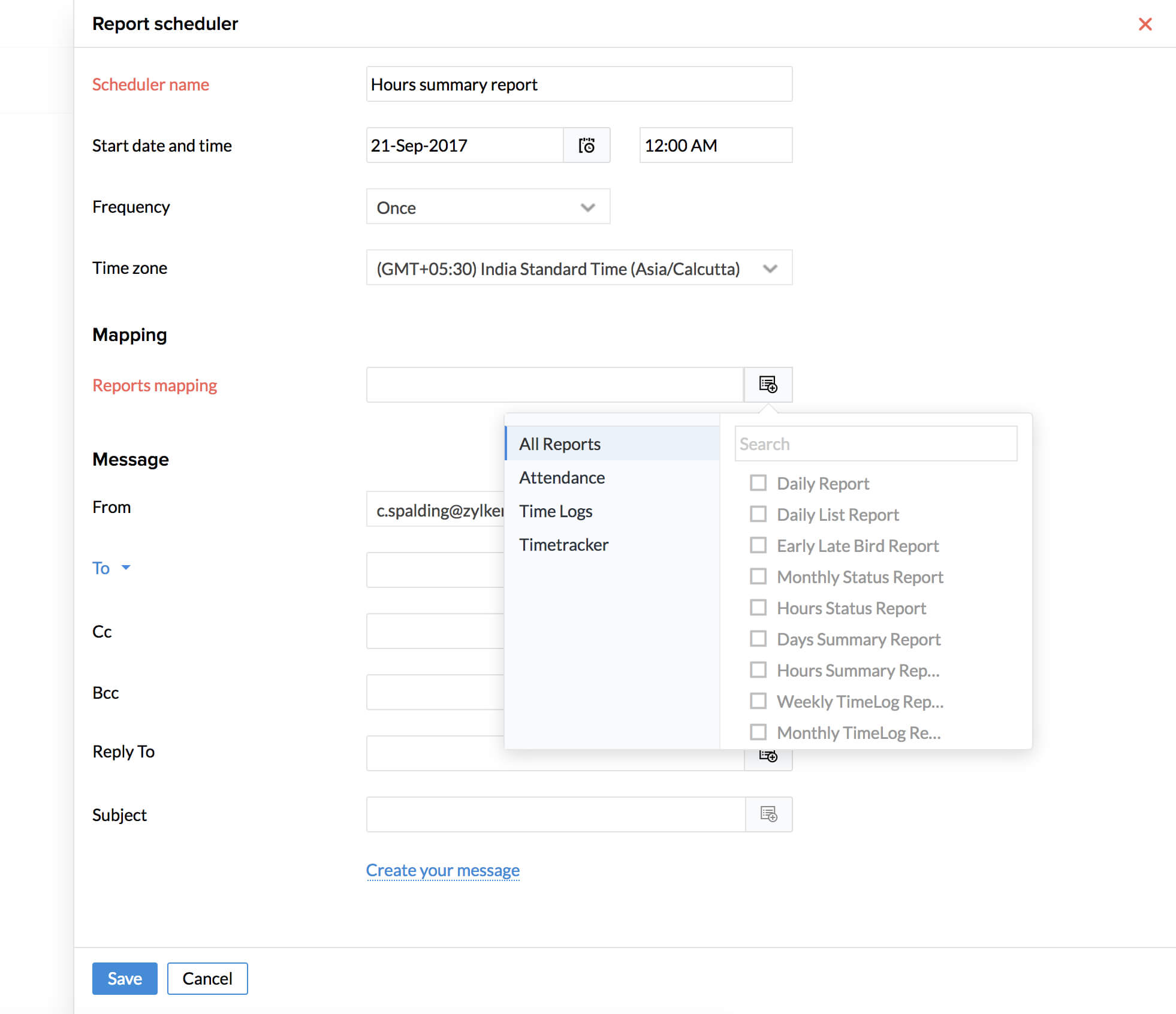 Automation In Report Scheduler | Zoho People Pertaining To Monthly Program Report Template