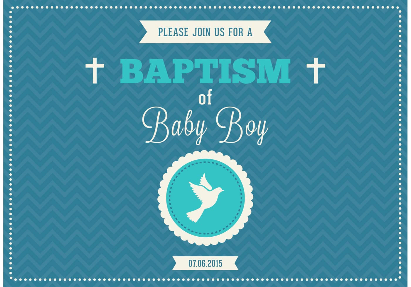 Baby Boy Baptism Vector Invitation – Download Free Vectors With Christening Banner Template Free