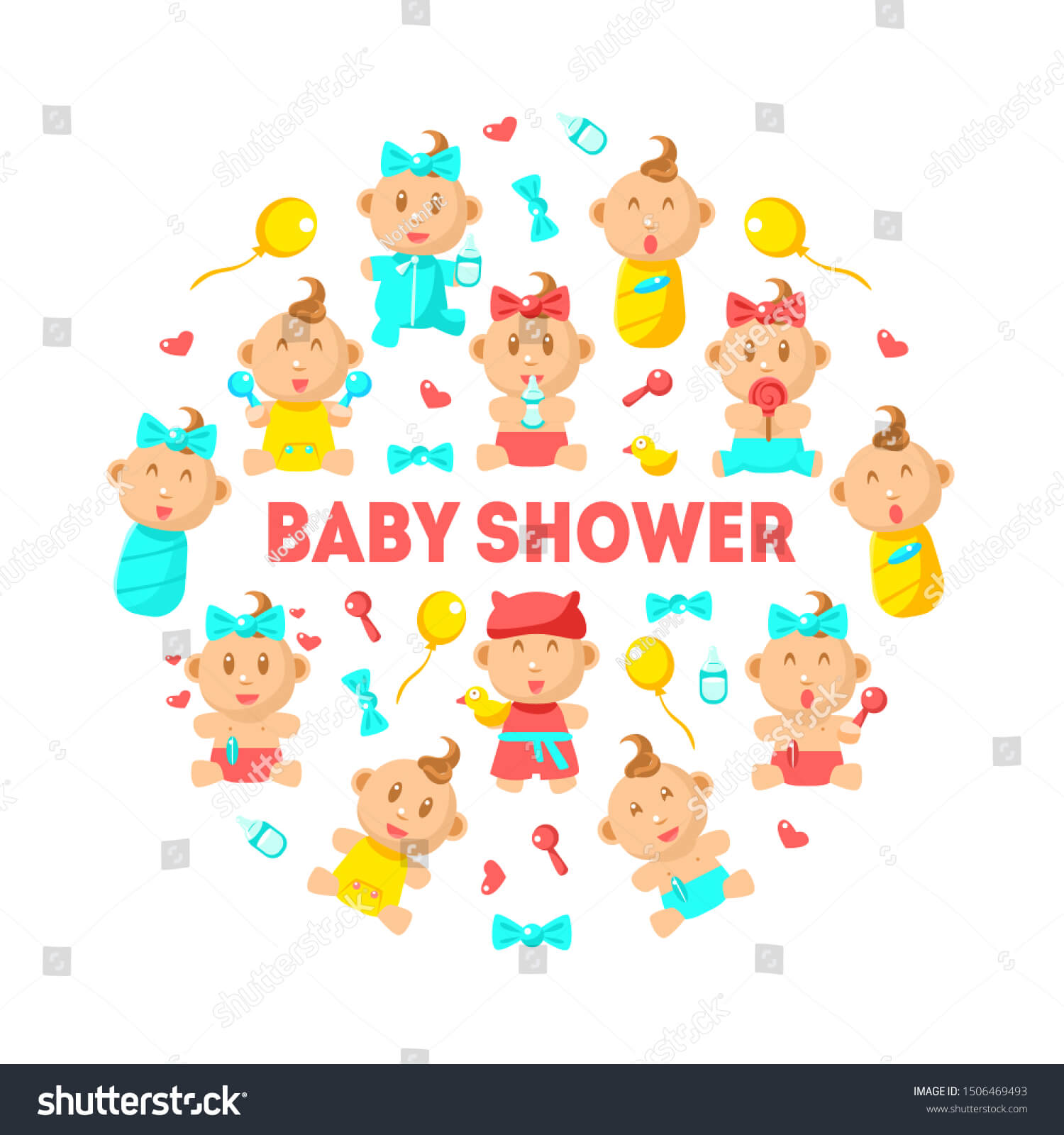 Baby Shower Banner Template Cute Arrival Stock Vector Pertaining To Baby Shower Banner Template