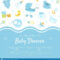 Baby Shower Invitation Banner Template, Light Blue Card With Regarding Baby Shower Banner Template