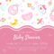 Baby Shower Invitation Banner Template, Pink Card With Newborn.. Inside Baby Shower Banner Template