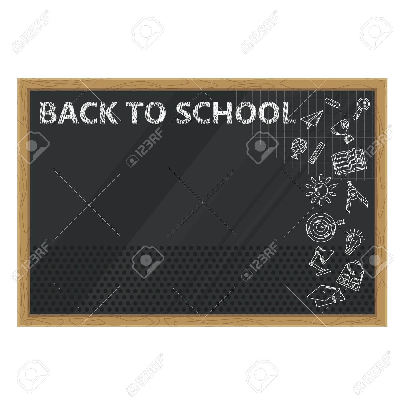 Back To School. Whiteboard In Classroom Poster And Banner Template.. With Classroom Banner Template