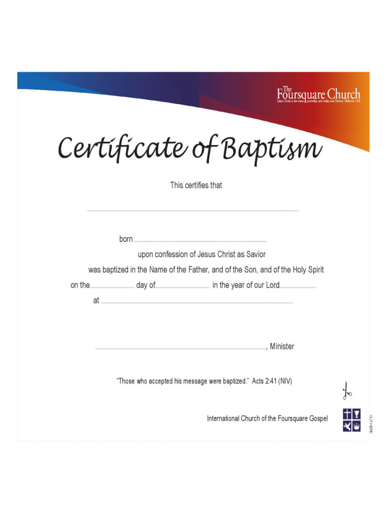 Baptism Certificate – 4 Free Templates In Pdf, Word, Excel With Regard To Baptism Certificate Template Word