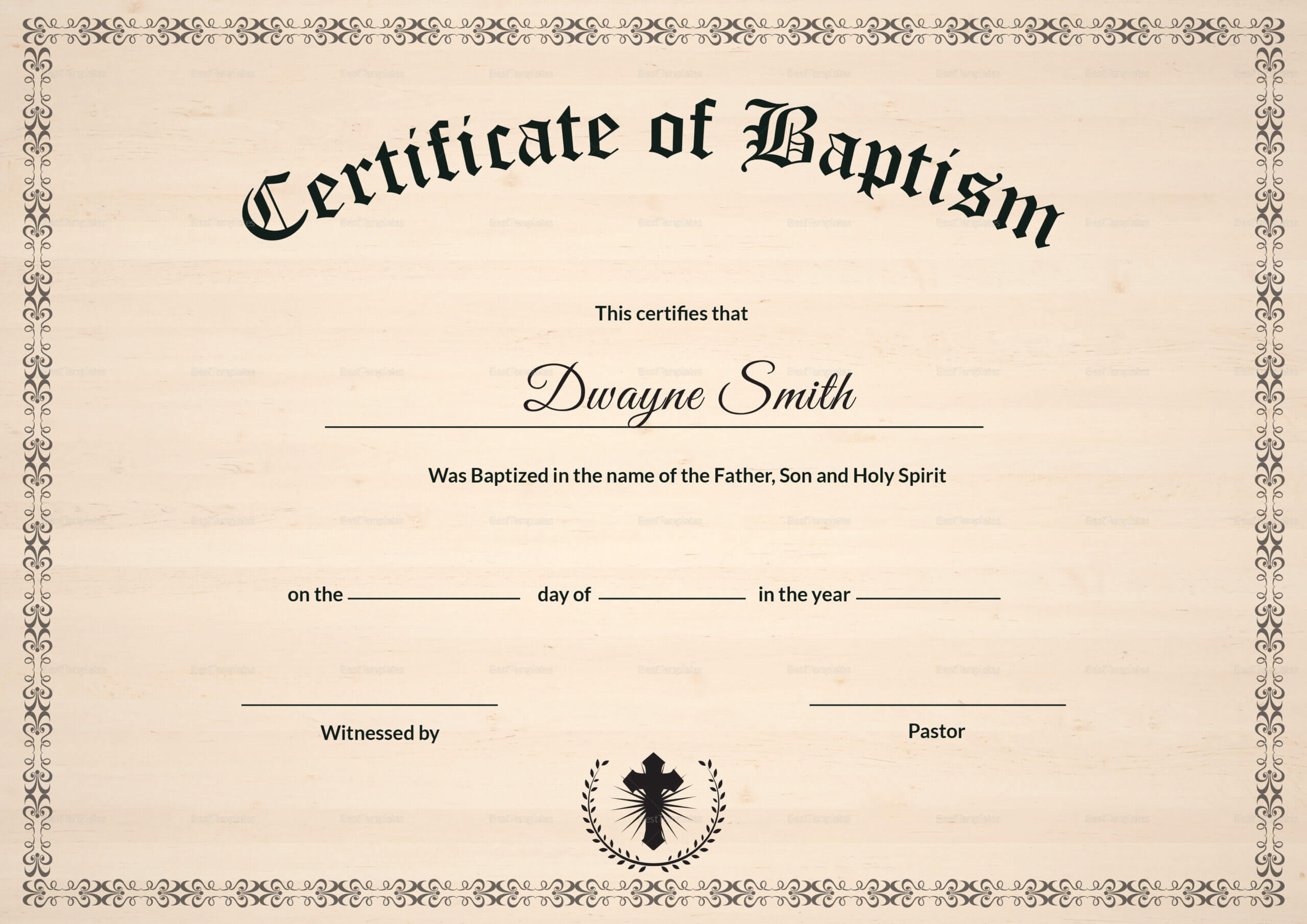 Baptism Certificate Template With Regard To Baptism Certificate Template Word