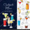 Bar Menu Design. Template For Cocktail Drinks. Brochure With for Cocktail Menu Template Word Free