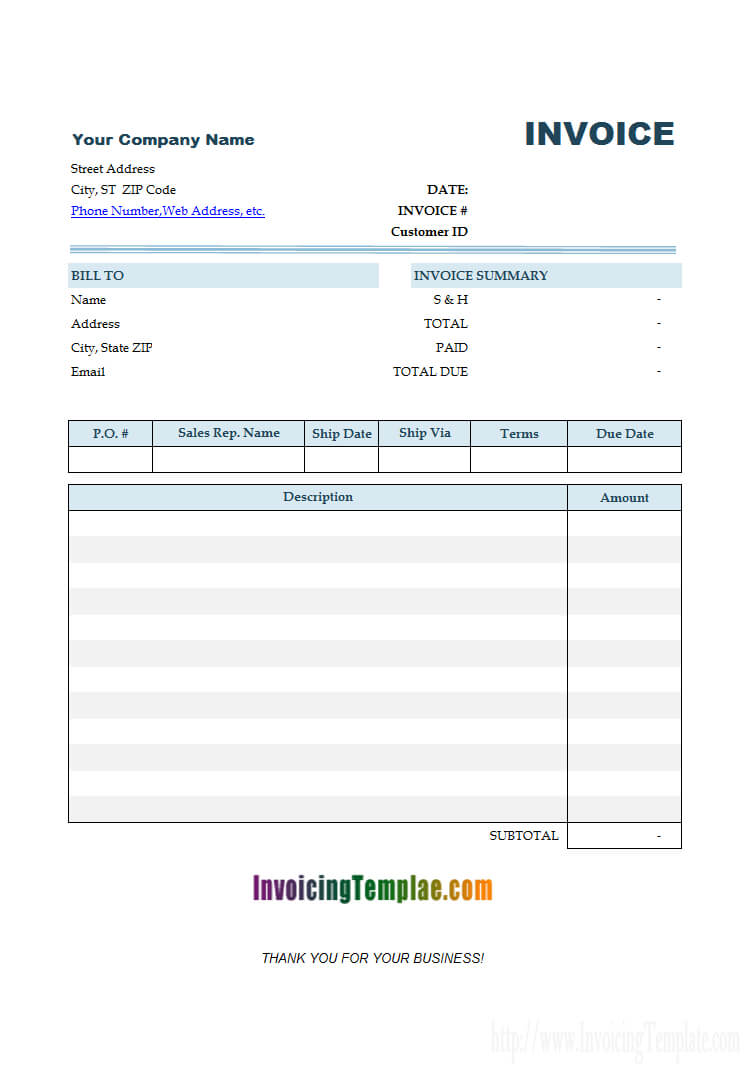 Basic Invoice Template For Mac Regarding Free Invoice Template Word Mac