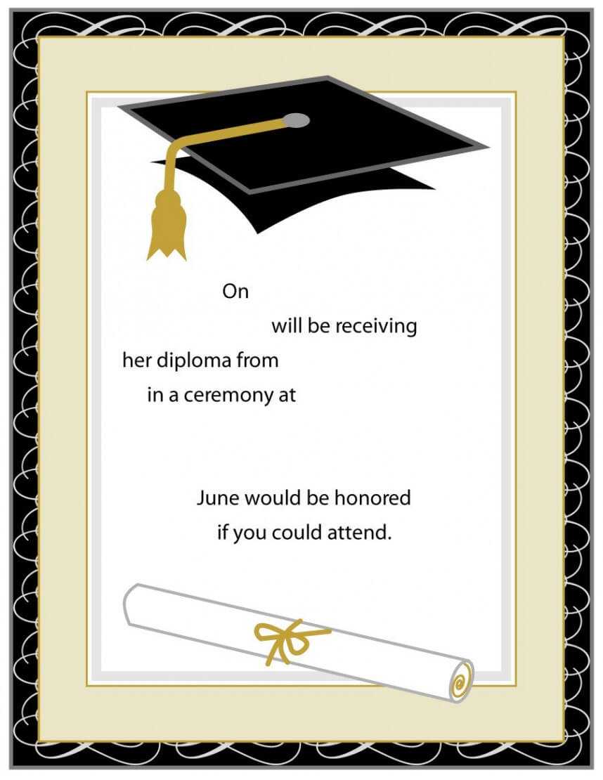 Best Graduation Invitation Templates Microsoft Word Template Intended For Graduation Invitation Templates Microsoft Word