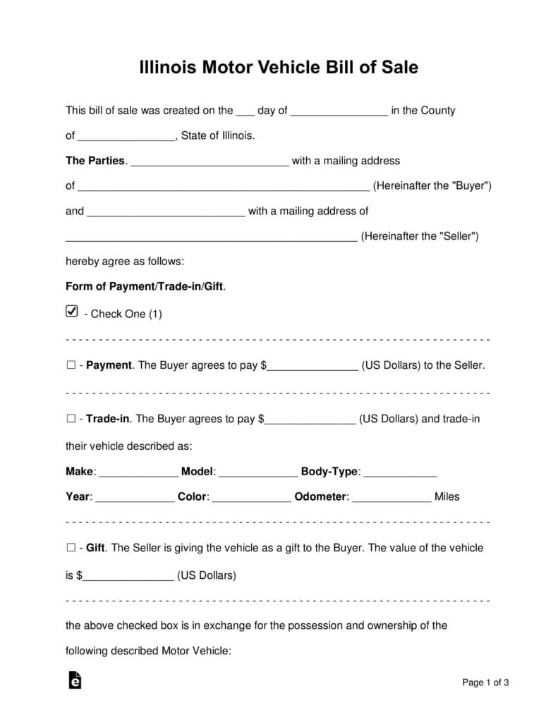 Bill Of Sale Form Auto – Tunu.redmini.co Throughout Vehicle Bill Of Sale Template Word