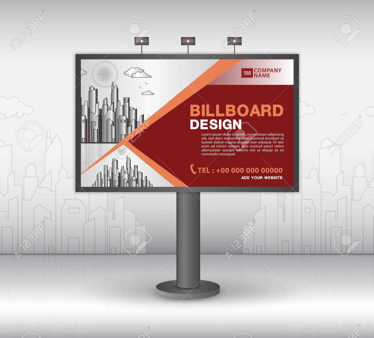 Billboard Banner Template Vector Design, Advertisement, Realistic.. For Outdoor Banner Template