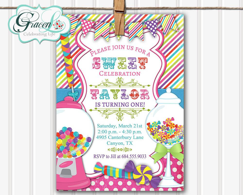 Birthday Invitations Design : Birthday Invitations Designs Inside Blank Candyland Template