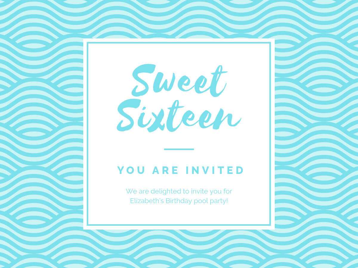 Birthday Party Invitation - Banner Template Pertaining To Sweet 16 Banner Template