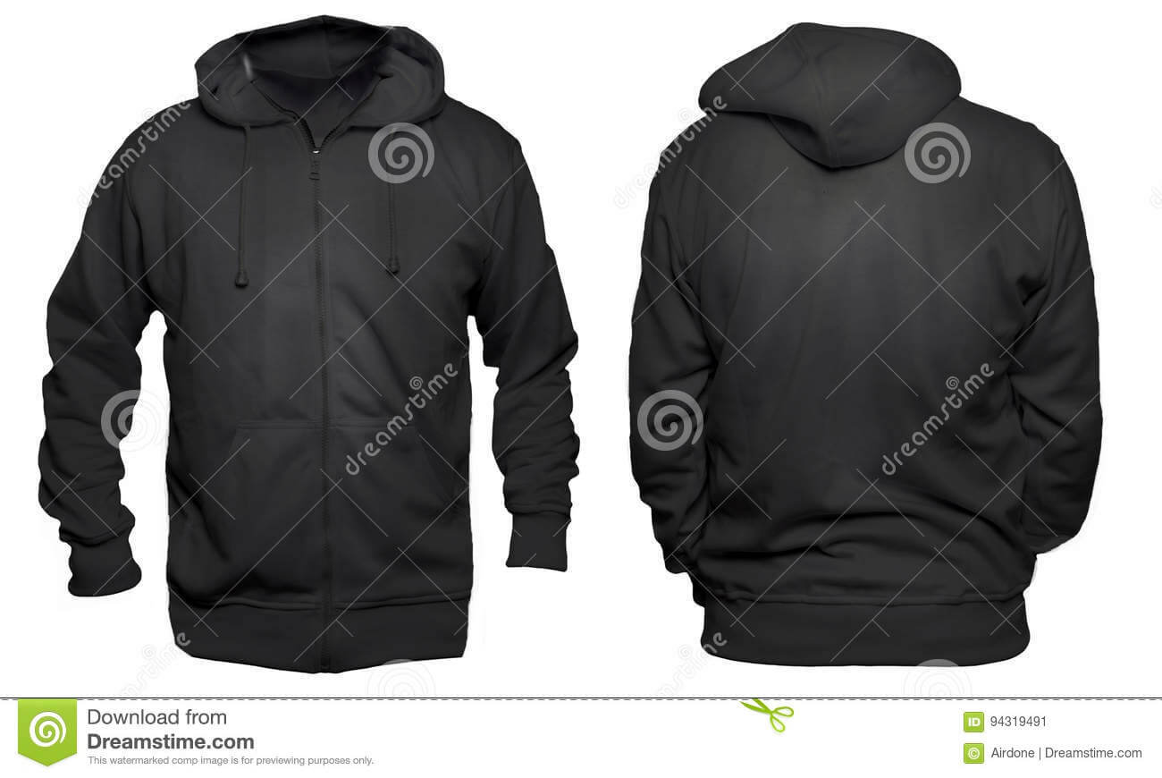 Black Hoodie Mock Up Stock Image. Image Of Casual, Cotton With Regard To Blank Black Hoodie Template