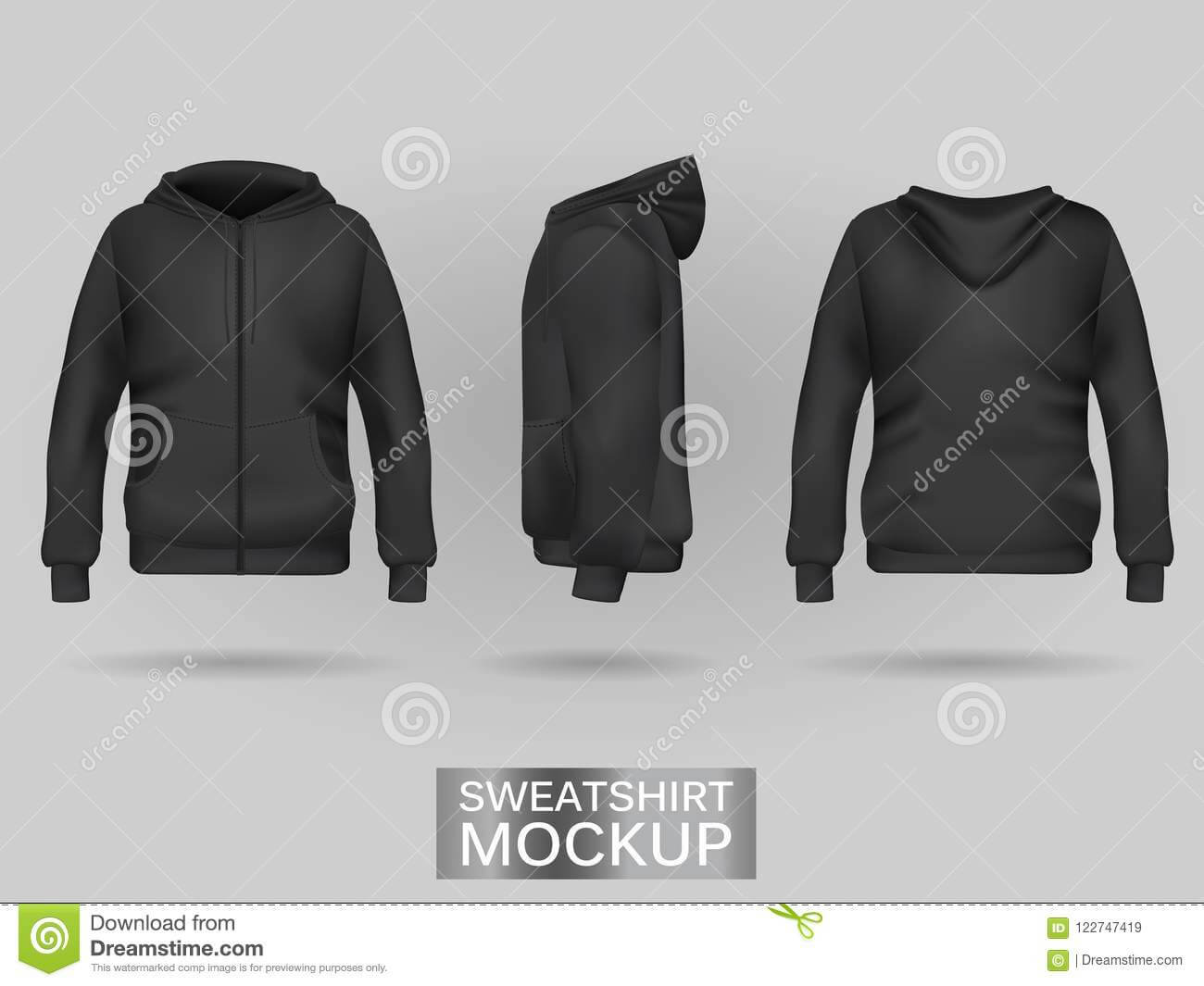 Black Sweatshirt Hoodie Template Stock Vector – Illustration With Regard To Blank Black Hoodie Template