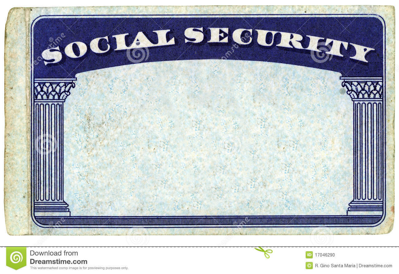 Blank American Social Security Card Stock Photo - Image Of Regarding Blank Social Security Card Template