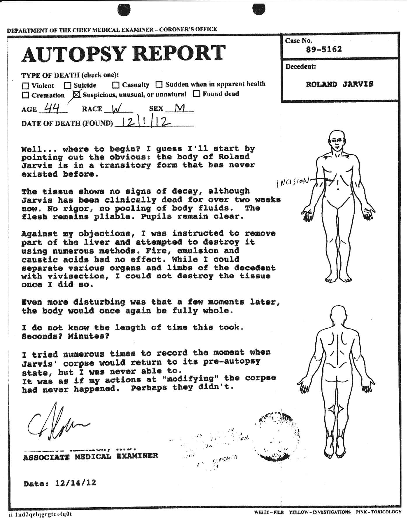 Blank Autopsy Report Template ] – Blank Police Report Within Autopsy Report Template