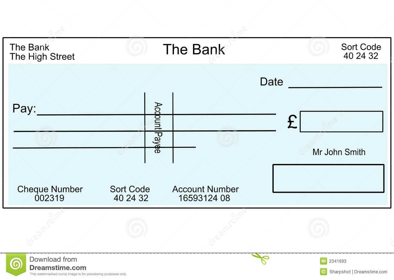 Blank British Cheque Stock Illustration. Illustration Of Inside Blank Cheque Template Uk