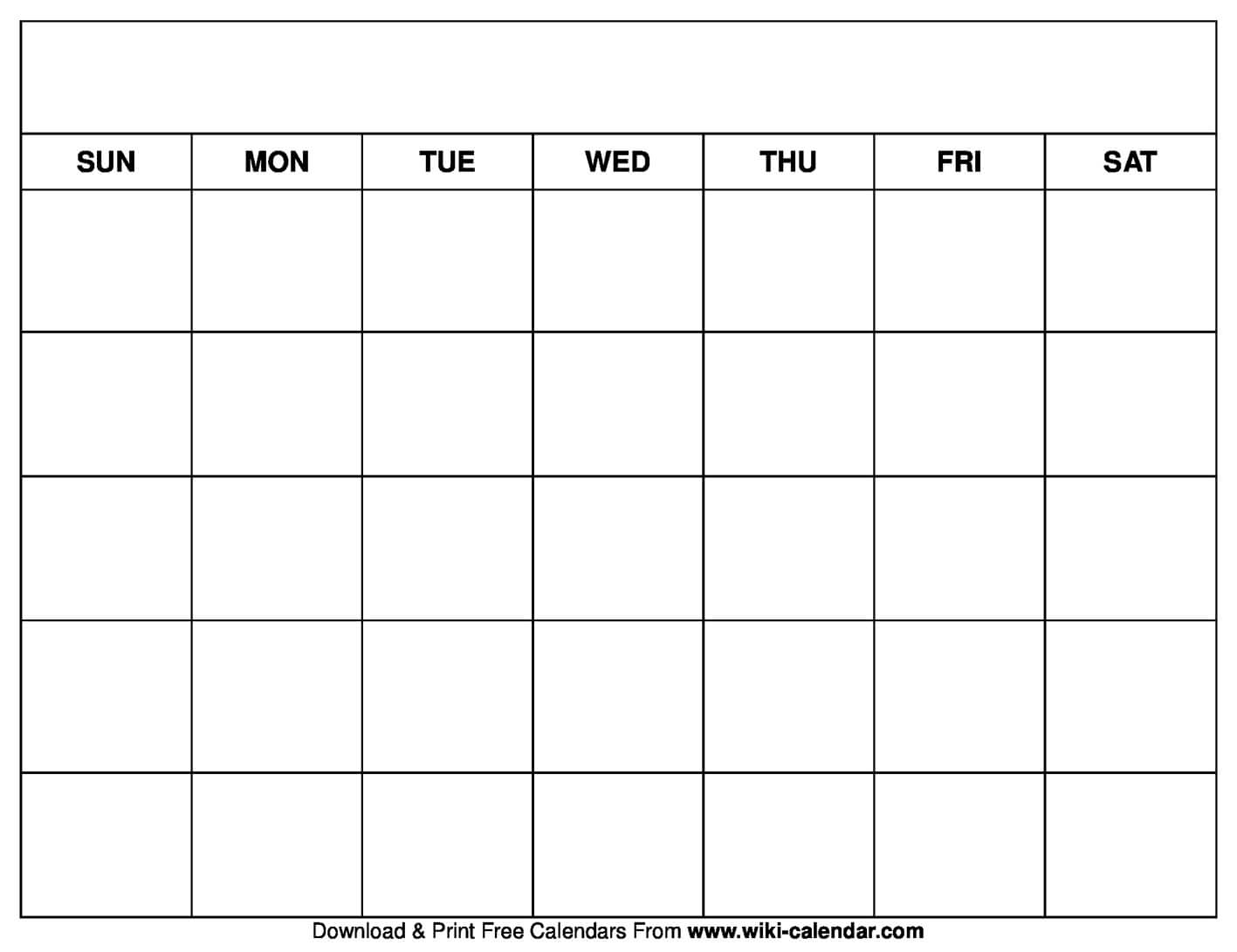 Blank Calandar – Colona.rsd7 Within Blank Calender Template