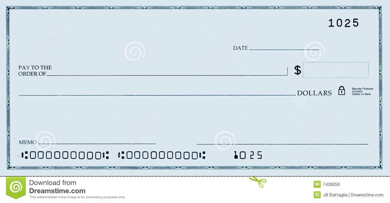 Blank Check With False Numbers Stock Photo – Image Of Cheque For Blank Cheque Template Download Free