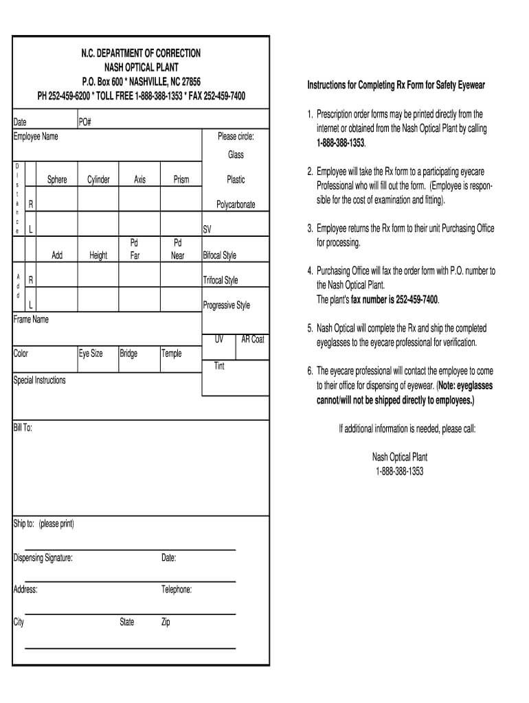 Blank Eyeglass Prescription Form – Fill Online, Printable Intended For Blank Prescription Form Template