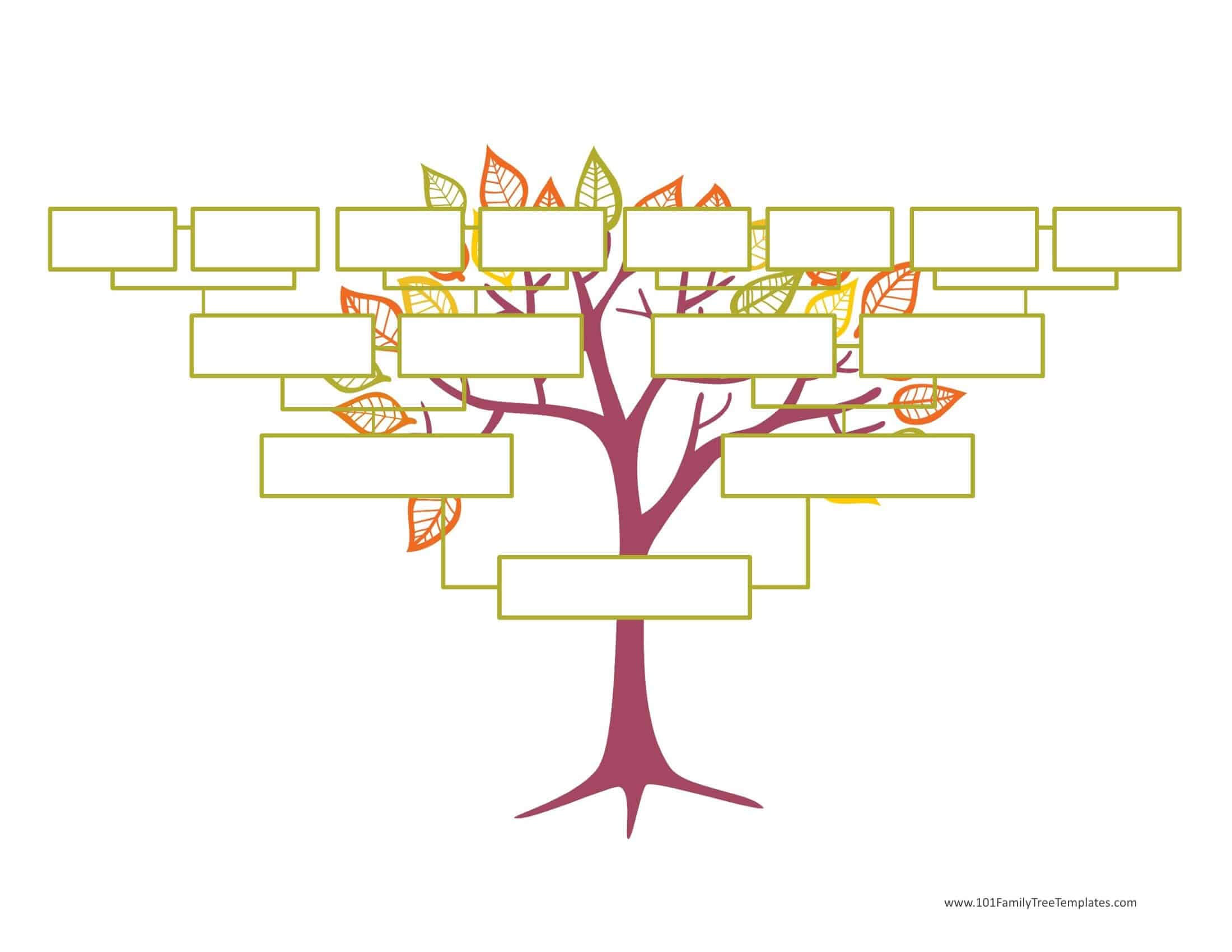 Blank Family Tree Template | Free Instant Download For Blank Tree Diagram Template