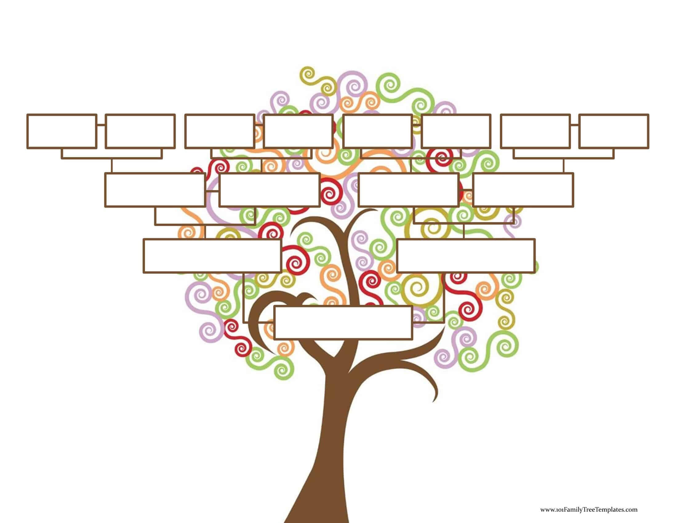 Blank Family Tree Template | Free Instant Download For Fill In The Blank Family Tree Template