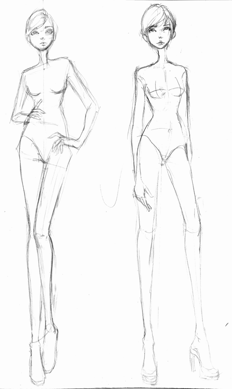 blank fashion model sketch